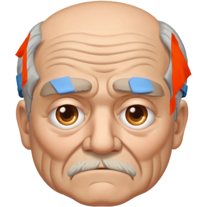 Grumpy old man with one blind eye emoji