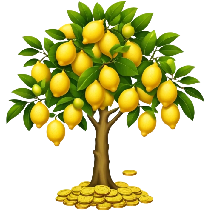 A lemon tree yielding money emoji