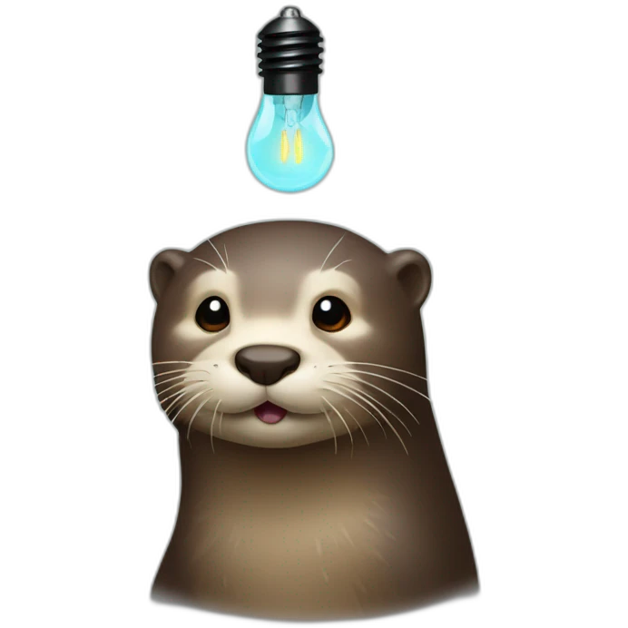 otter with ligthbulb abvoe head emoji