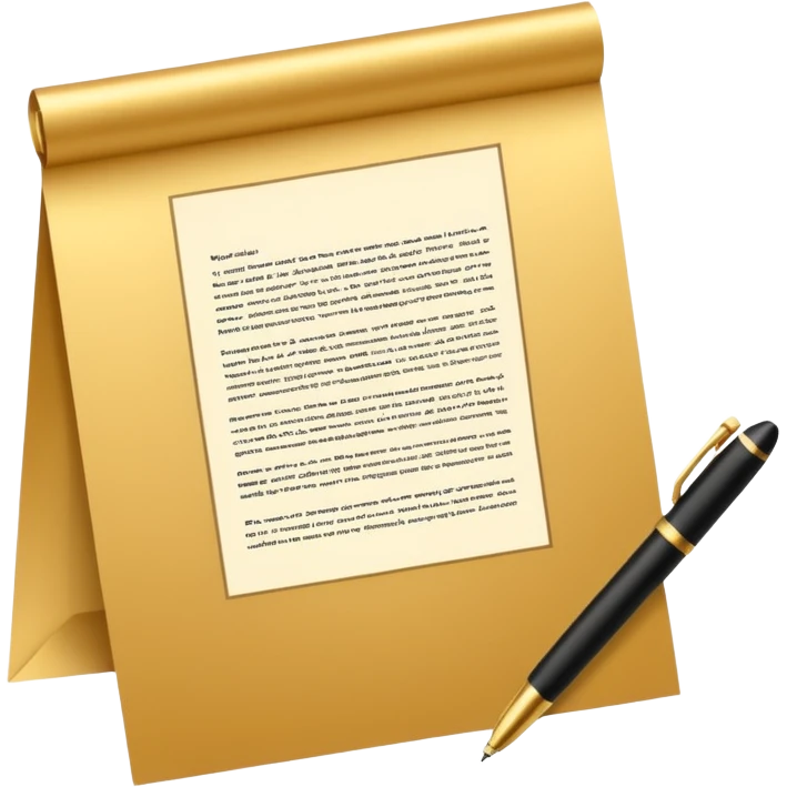 Product guarantee contract golden paper signed emoji