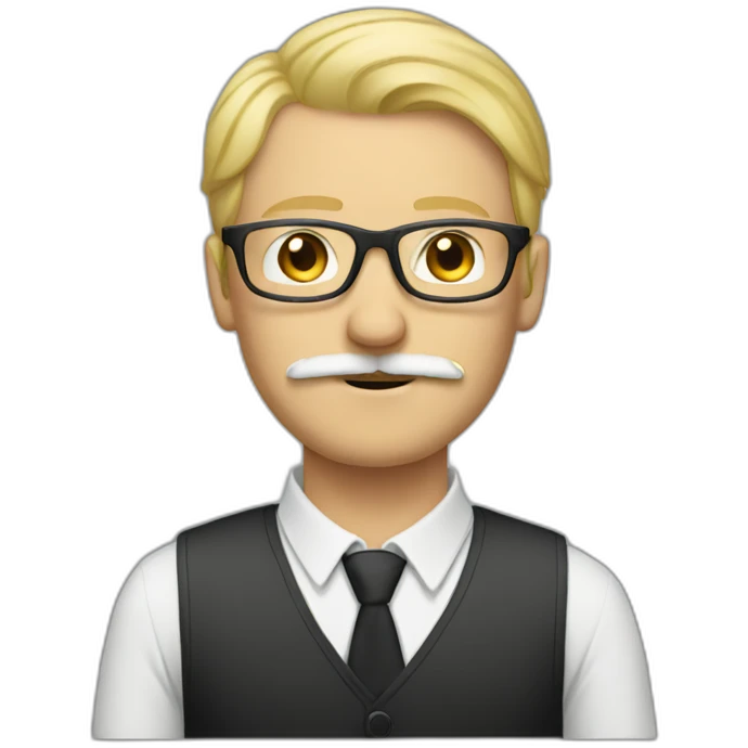 tall blonde man with glasses and mustache emoji