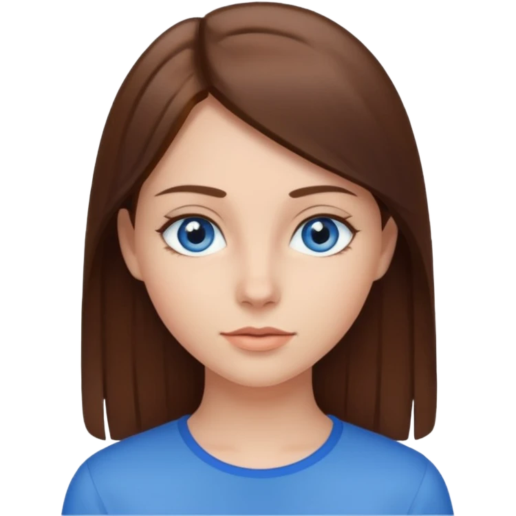 young woman with straight hair emoji