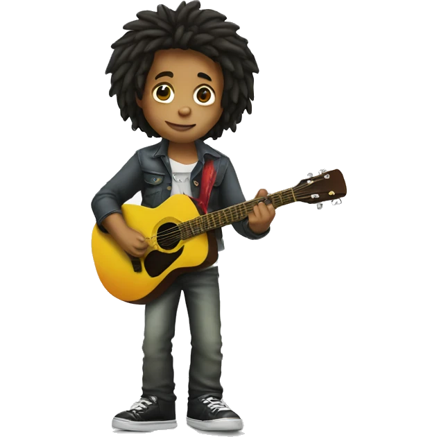 body Bob marley kid with guitar emoji