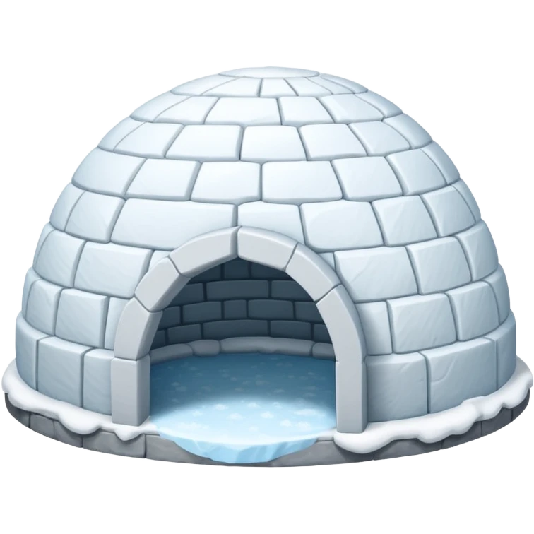 igloo with snow covered half of the top emoji