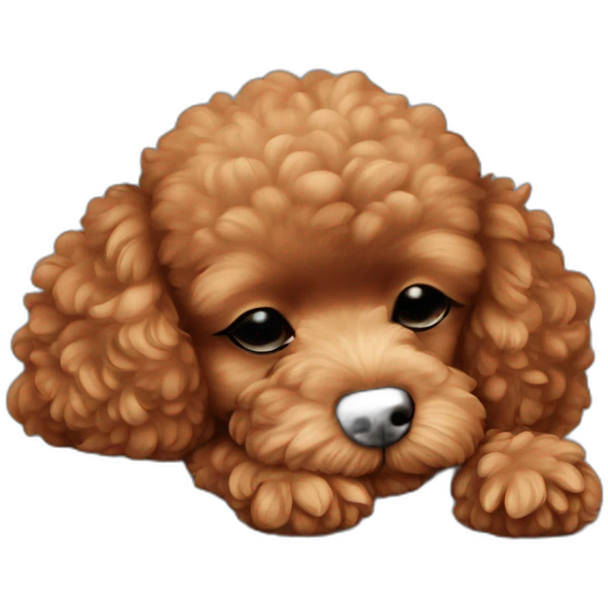 Red toy poodle sleeping  emoji