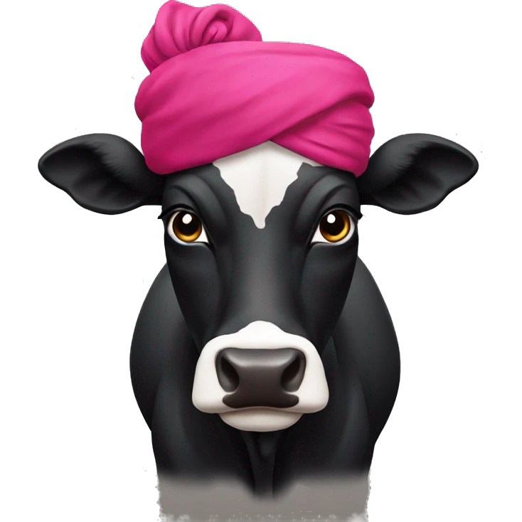 Black Sikh cow  with a turban emoji
