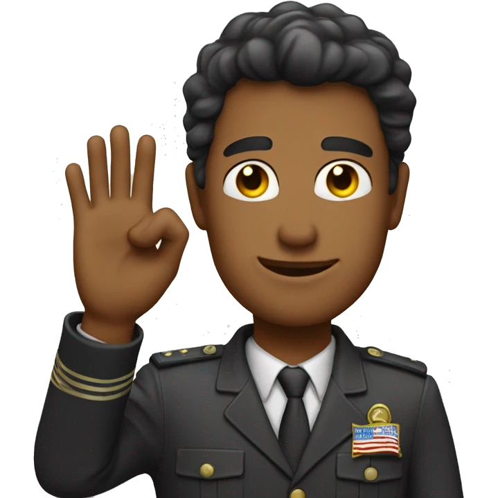 attractive man saluting emoji