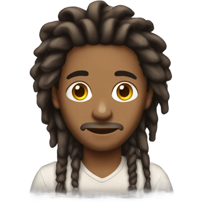 Pretty brown man with medium length dreadlocs emoji