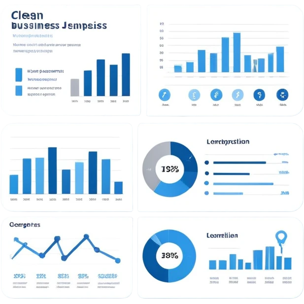 Clean business slide template with key points and visual elements emoji