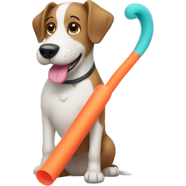 dog with a pool noodle emoji