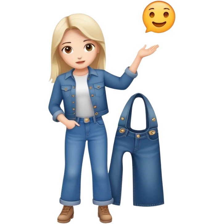 Girl in wide jeans emoji
