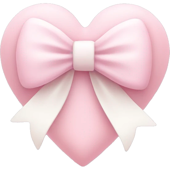 Pastel pink heart with white bow emoji