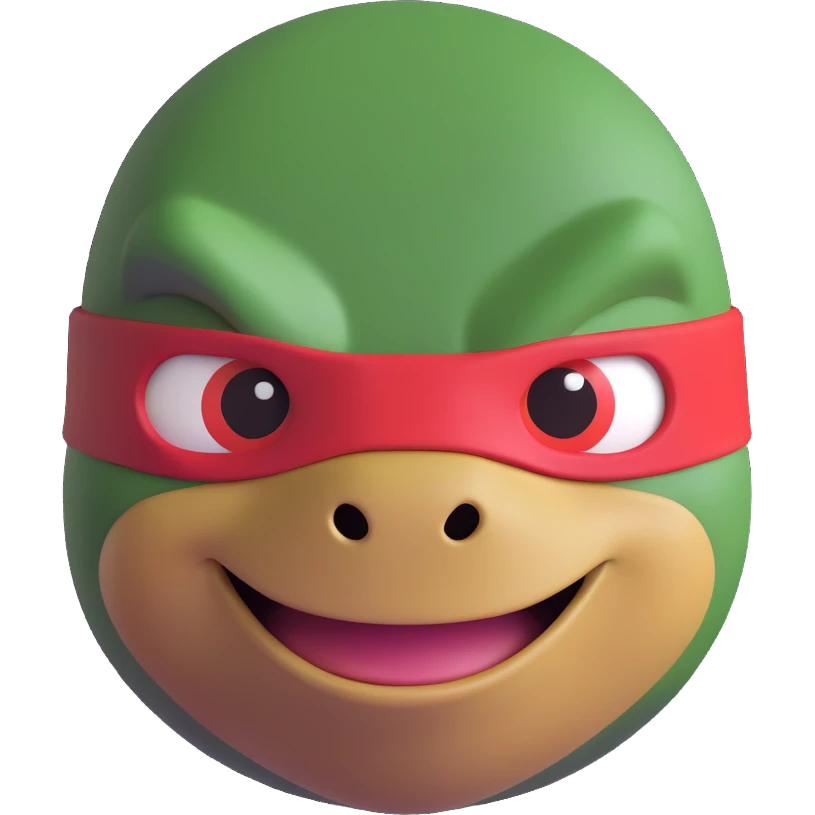 the face of the red ninja turtle  emoji