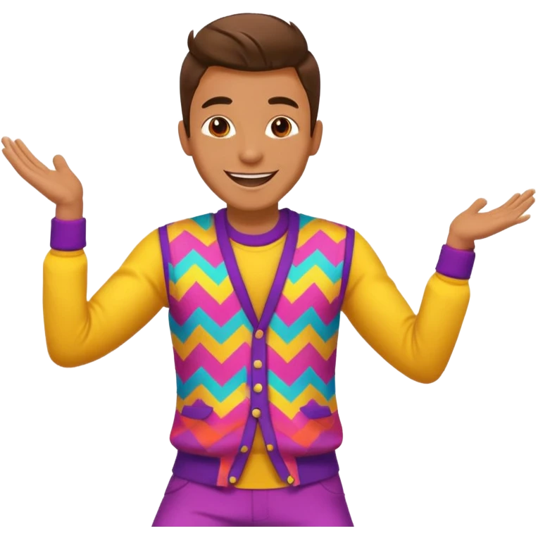 create a person emoji of Barcavibe is the superpower name Brings energy, momentum, and structure more fun and dancing more coloful male emoji