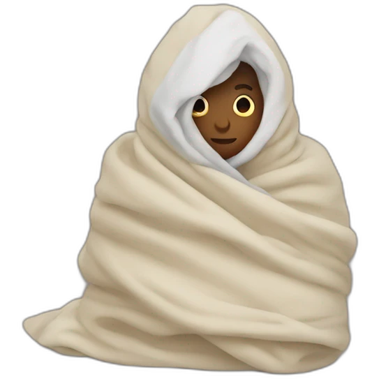 Person wrapped in a blanket emoji