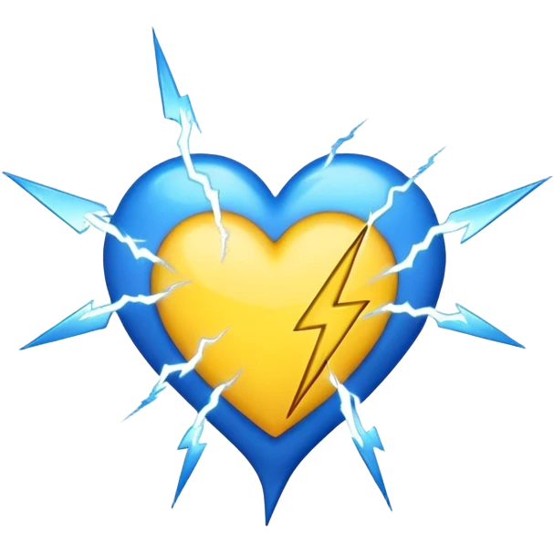 yellow heart with a lightning bolt emoji