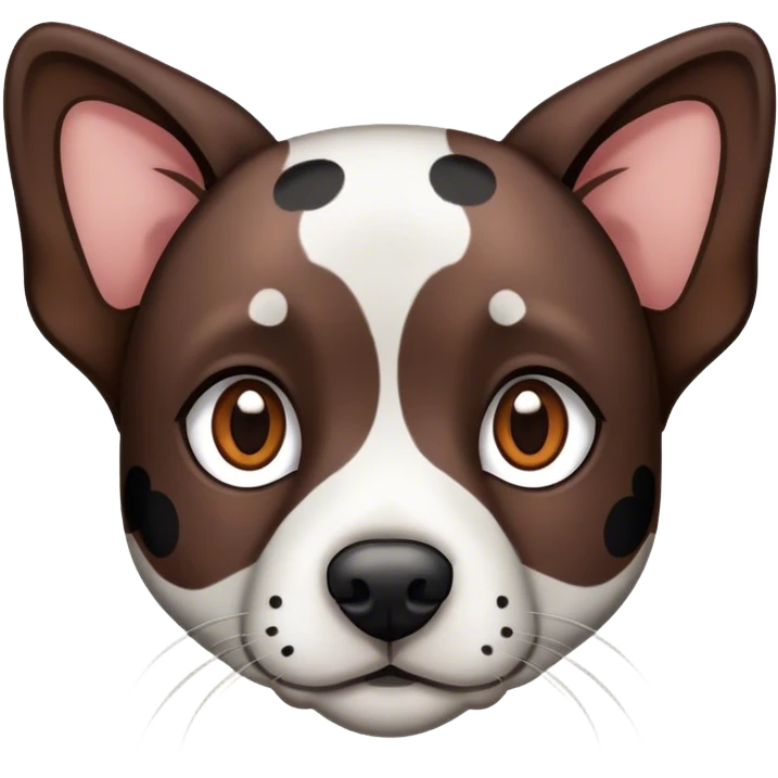 Dark brown Catahoula dog w black spots  with brown eyes emoji
