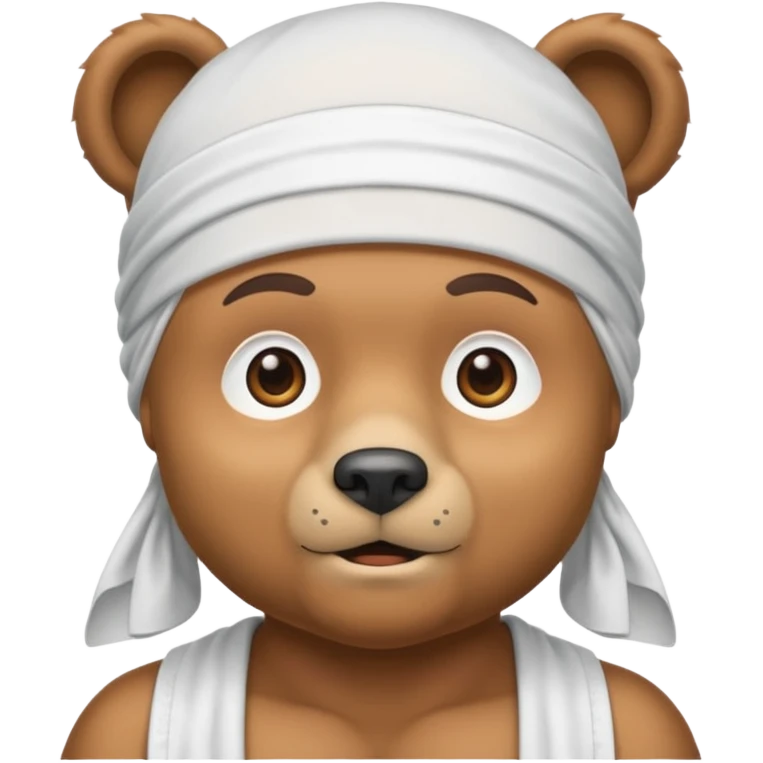 Сделай лицо медведя в белой дюраге emoji