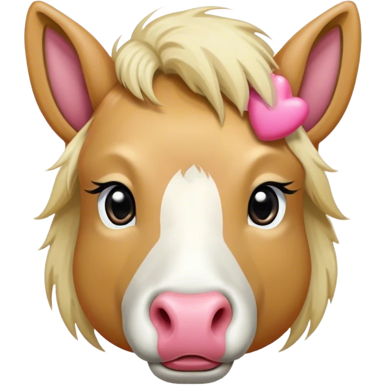 Haflinger with pink nose emoji