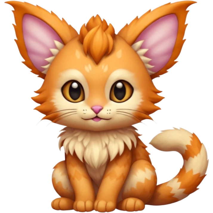 P moe meow meow cute fuzzy realistic Randomly-faerie-drake exotic Fakémon-creature emoji
