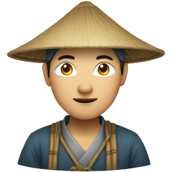 Chinese peasant in sedge hat emoji