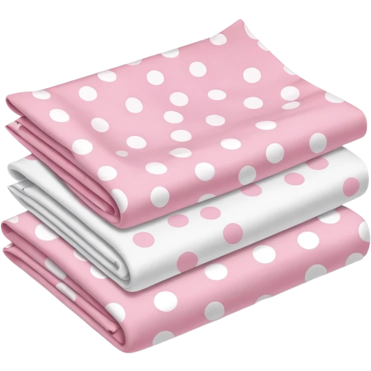 pink and white polka dot folded sheets emoji