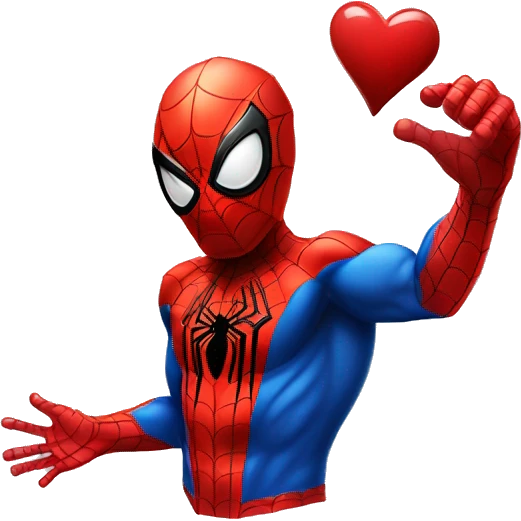 Spiderman haciendo un corazón con las manos  emoji