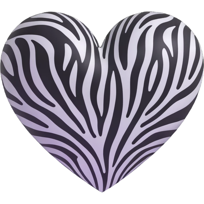 zebra print heart emoji