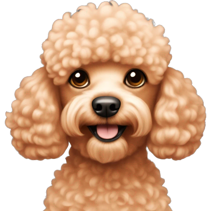 A small peach-colored poodle emoji