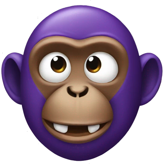 Monkey eating eggplant  emoji