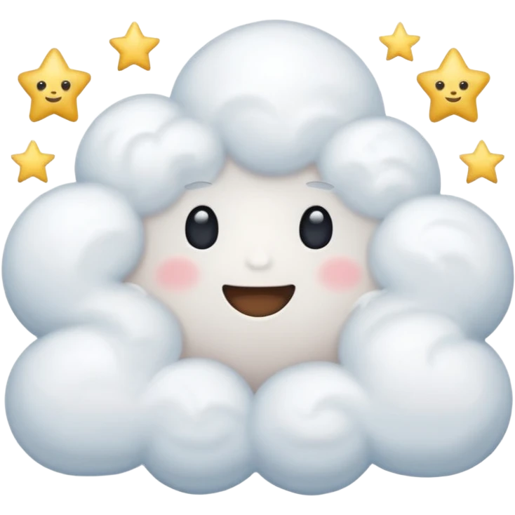 soft cloud with stars, aesthetic emoji emoji