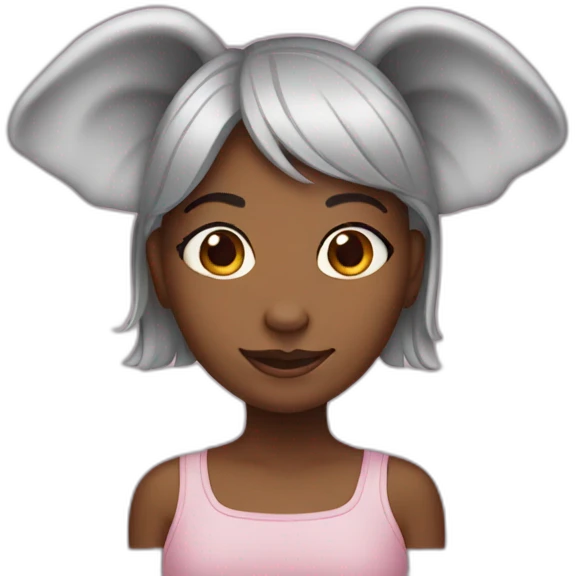 Girl with elephant ears emoji
