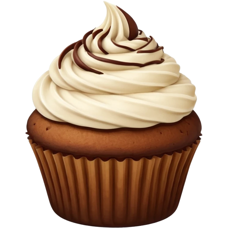 brwon cupcake on white cream emoji