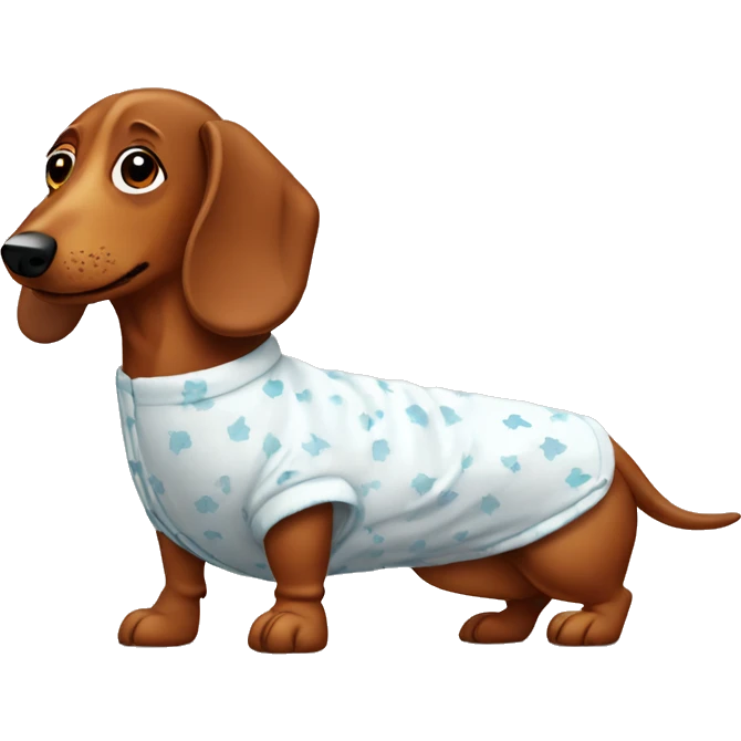sausage dog wearing pajamas   emoji
