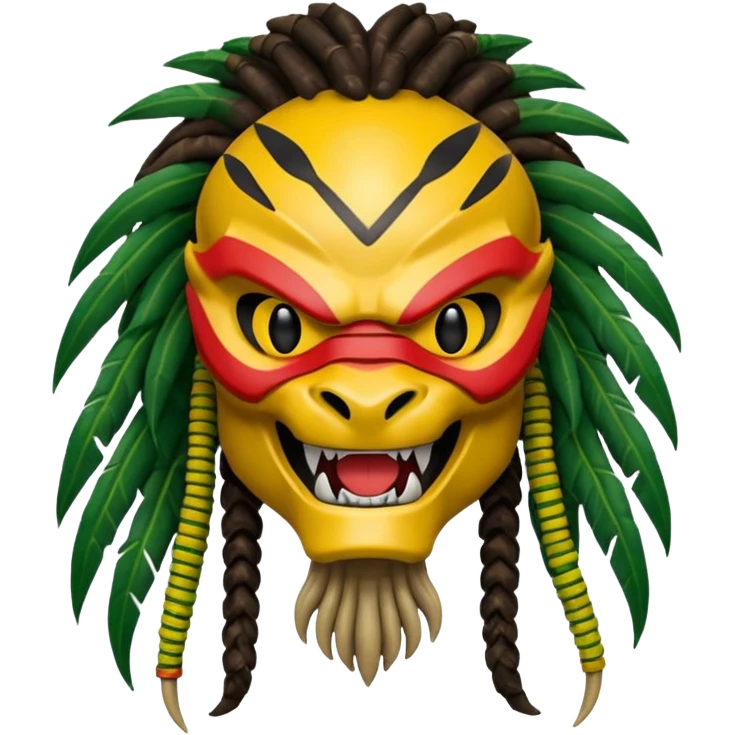 smiling predator from movie predator with rasta emoji