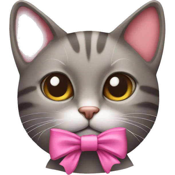 Cat with pink bow emoji