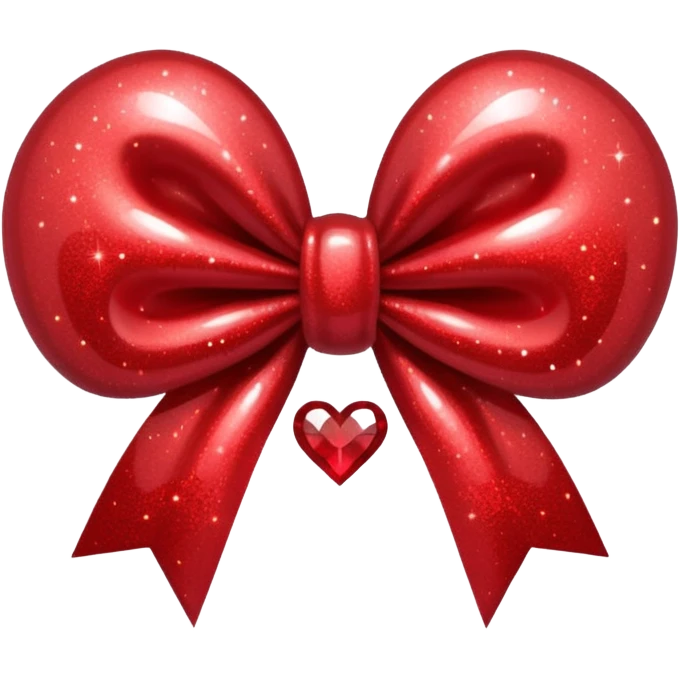 red glitter bow heart emoji