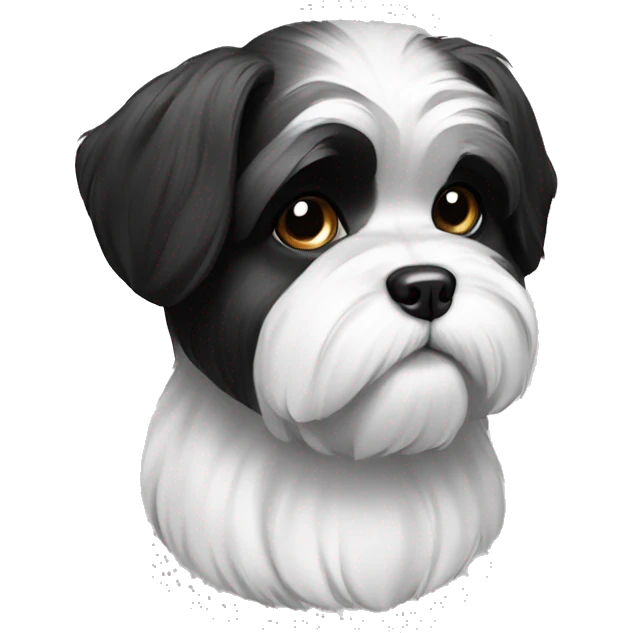 Dog Shi Tzu black white  emoji