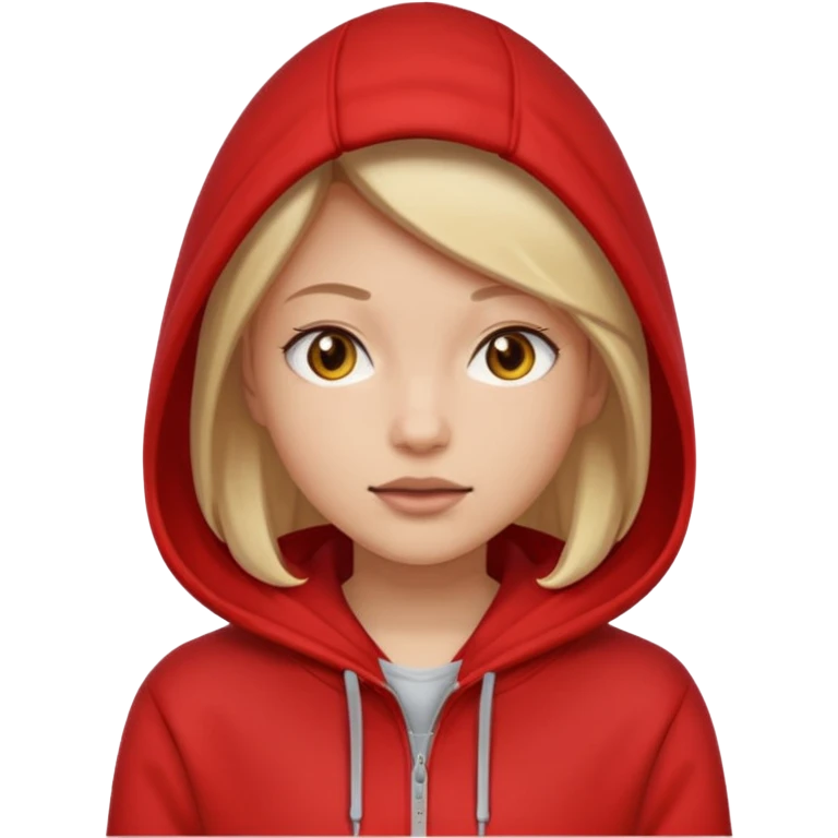 woman wear red hoodie emoji