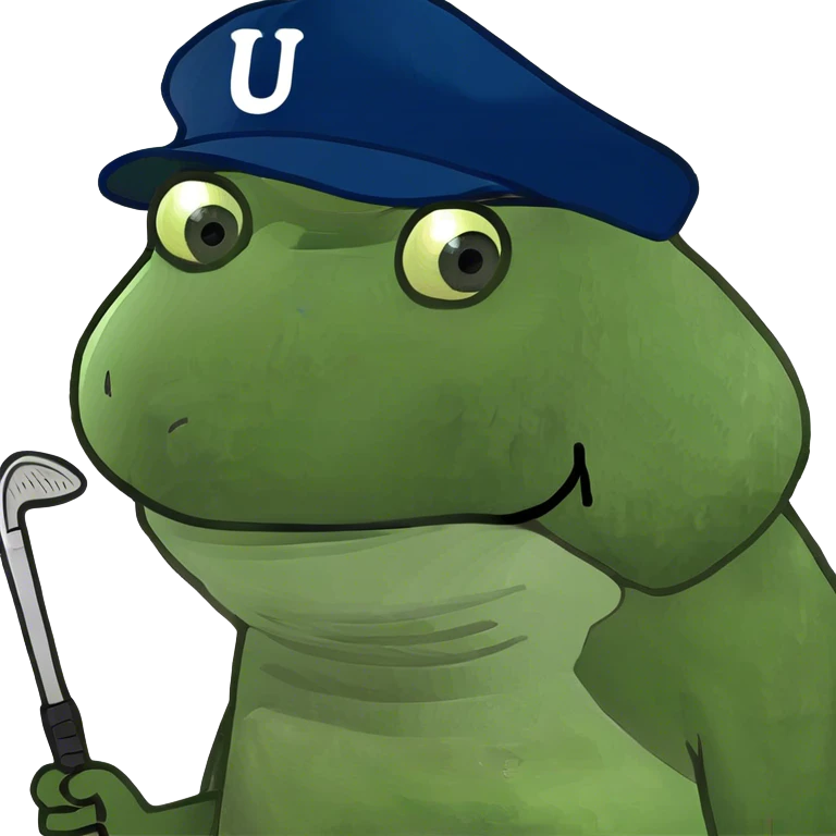 Bufo putting on a golf course emoji