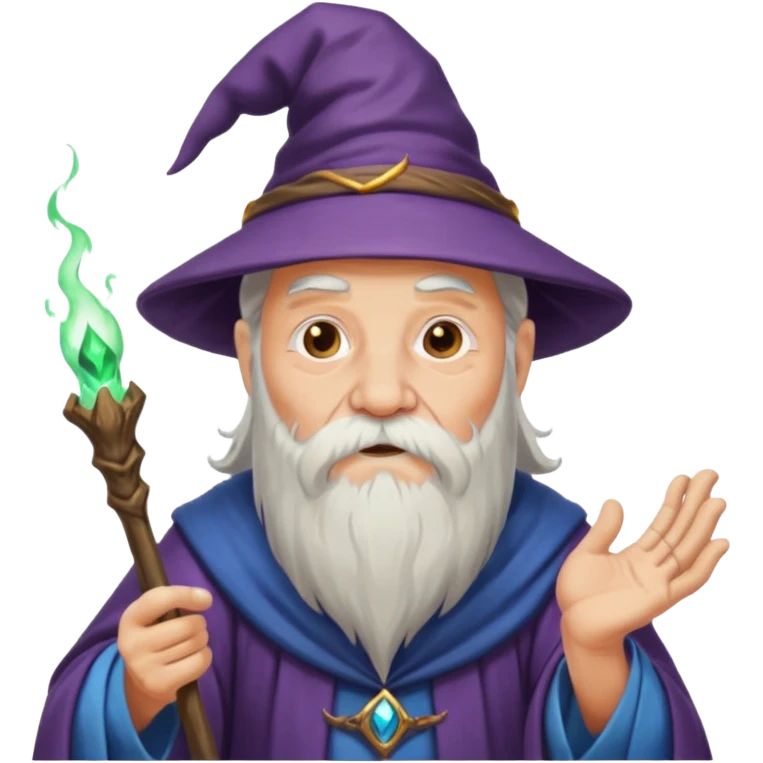 old wizard casting spells emoji