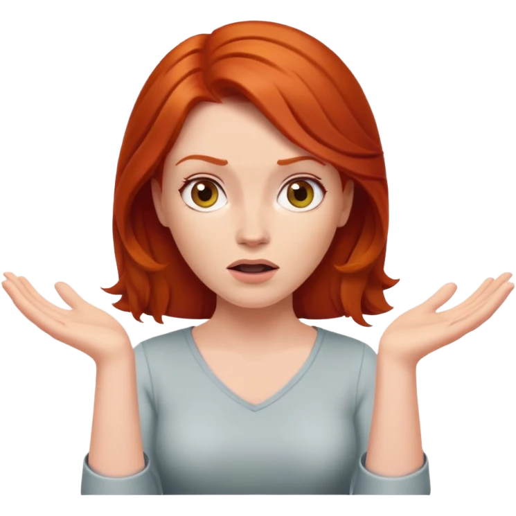 Redhead woman shrugging emoji
