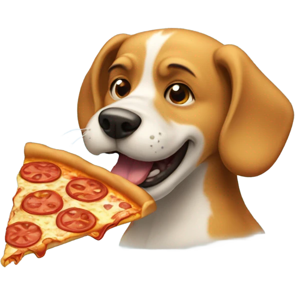 Dog eating pizza emoji