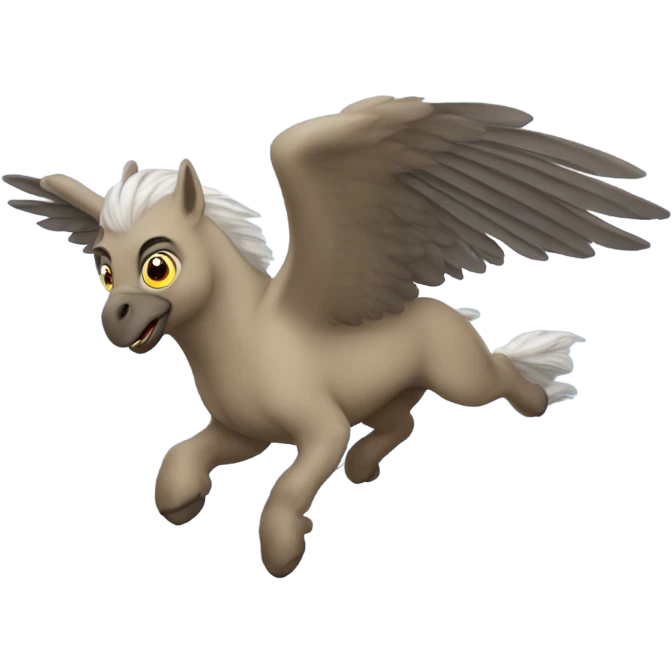 Hippogriff flying emoji