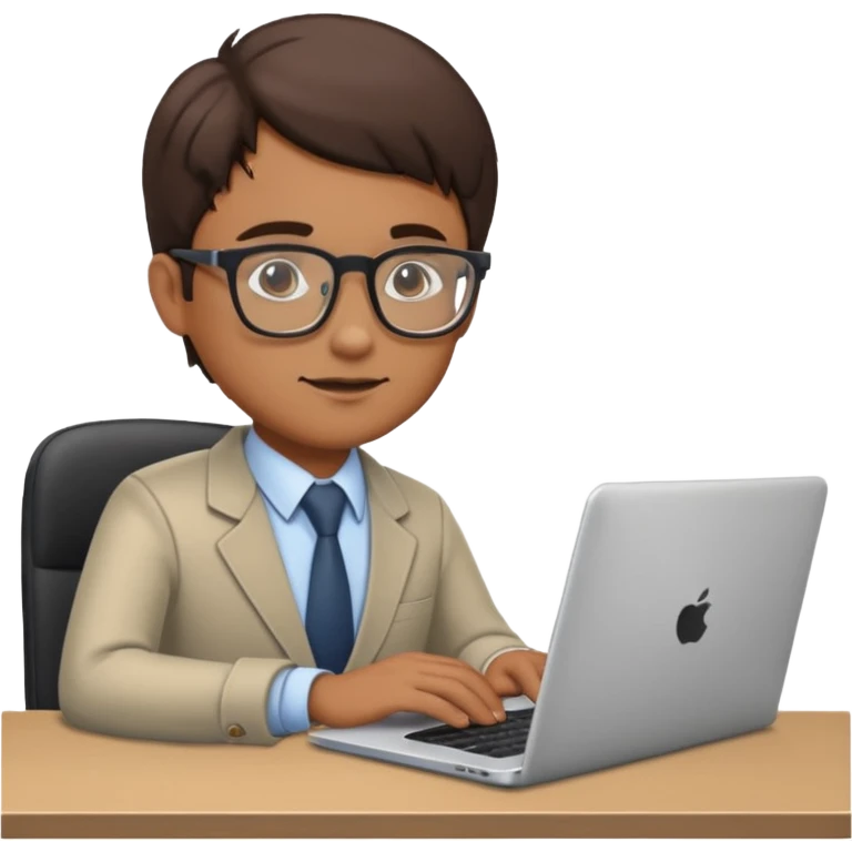 IT specialist at a desk with a laptop emoji