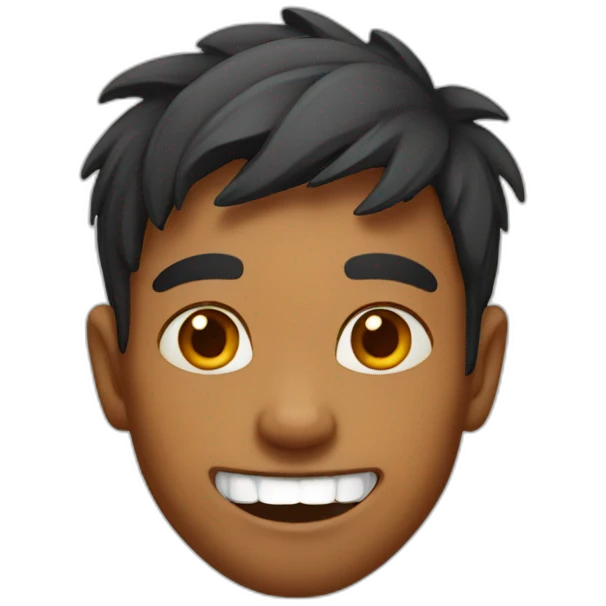 Indian boy with teeth coming out emoji
