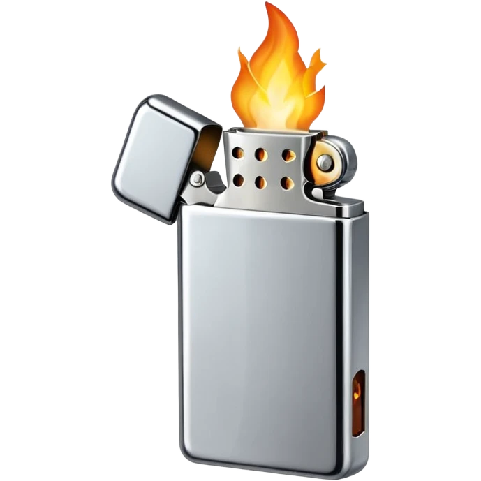 lighter with open lid and visible flame emoji