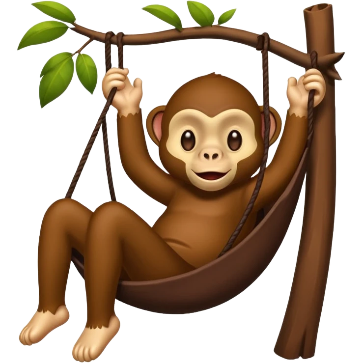 affe liegt im dschungel in einer hängematte, isst schokolade emoji