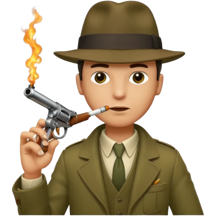 mafiozo man holding tommy gun emoji