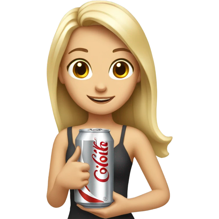 Blonde girl holding a Diet Coke  emoji